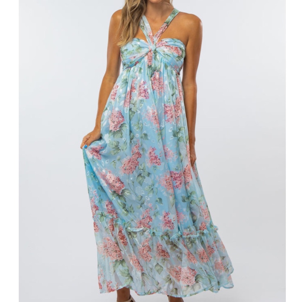 Pinkblush Blue Floral Maxi Dress